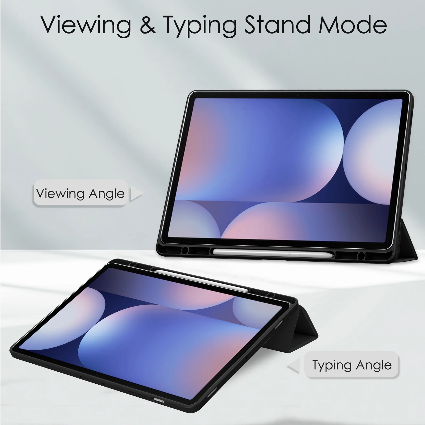 [With Pen Slot] Samsung Galaxy Tab S11 (2025) 11" - Acrylic Transparent Foldable Flip Cover Case - Image 2