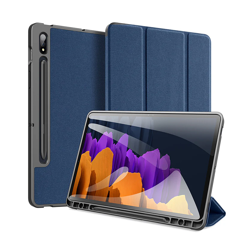 [With Pen Slot] Samsung Galaxy Tab S10 FE Plus (2025) 13.1" Premium PU Fabric Texture Shockproof Case