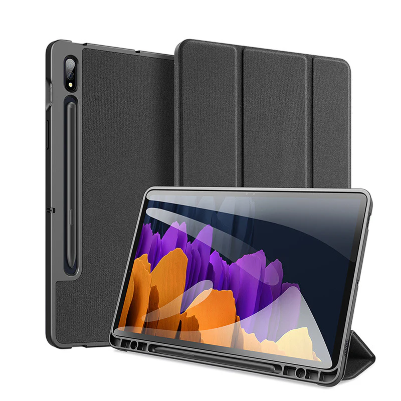 [With Pen Slot] Samsung Galaxy Tab S10 FE Plus (2025) 13.1" Premium PU Fabric Texture Shockproof Case - Image 2