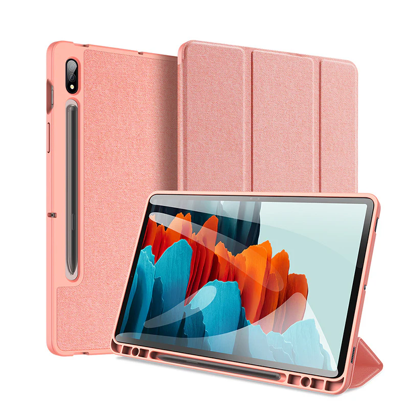[With Pen Slot] Samsung Galaxy Tab S10 FE Plus (2025) 13.1" Premium PU Fabric Texture Shockproof Case - Image 3