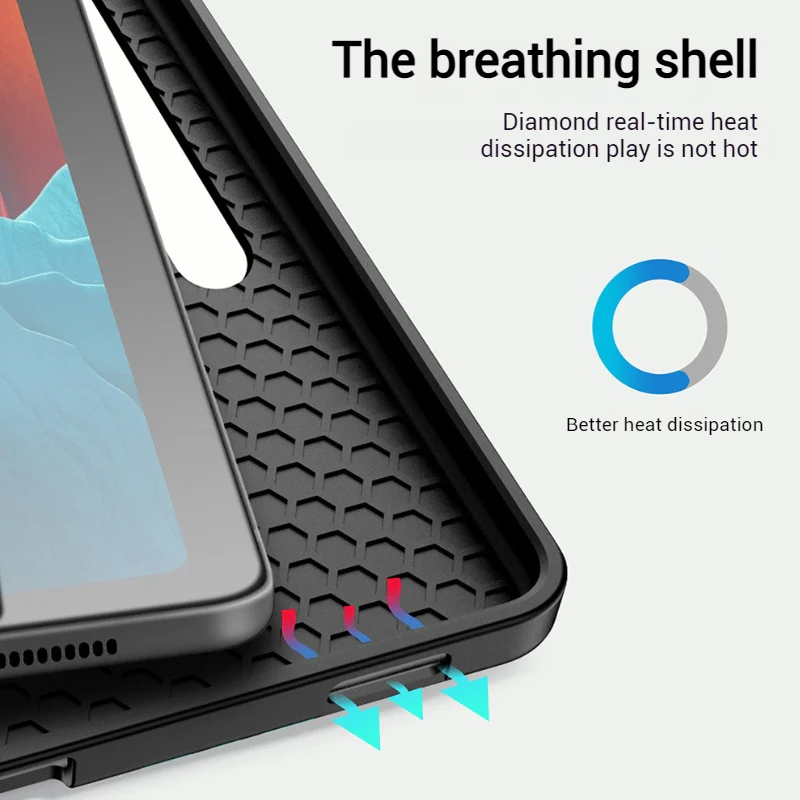 [With Pen Slot] Samsung Galaxy Tab S10 FE Plus (2025) 13.1" Premium PU Fabric Texture Shockproof Case - Image 5