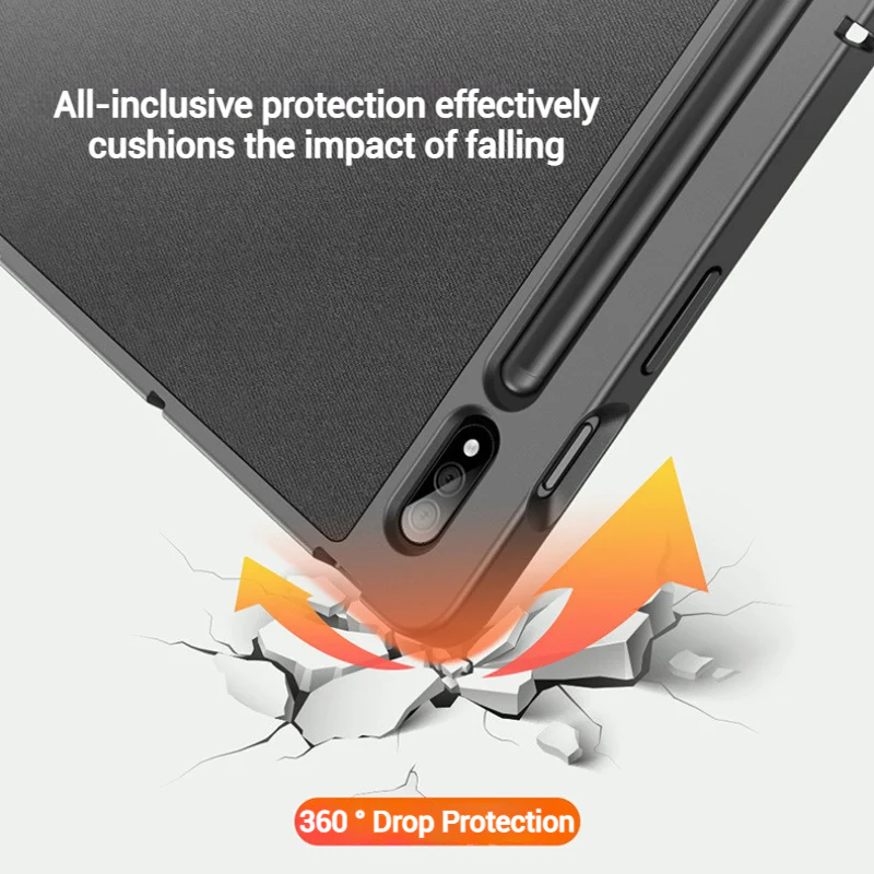 [With Pen Slot] Samsung Galaxy Tab S10 FE Plus (2025) 13.1" Premium PU Fabric Texture Shockproof Case - Image 6