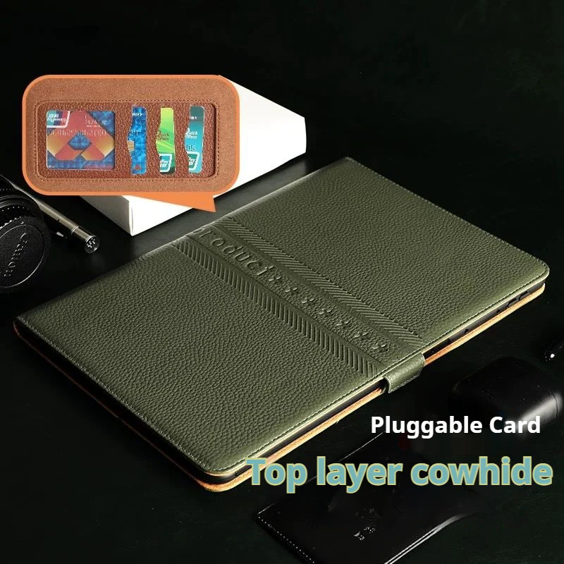 [With Pen Slot] Samsung Galaxy Tab S9 11“ (SM-X710) - Business Shockproof Flip Genuine Leather Case - Image 8