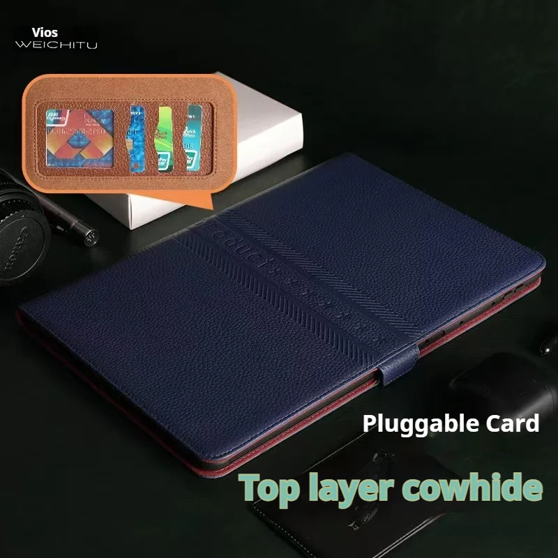 [With Pen Slot] Samsung Galaxy Tab S9 11“ (SM-X710) - Business Shockproof Flip Genuine Leather Case - Image 9