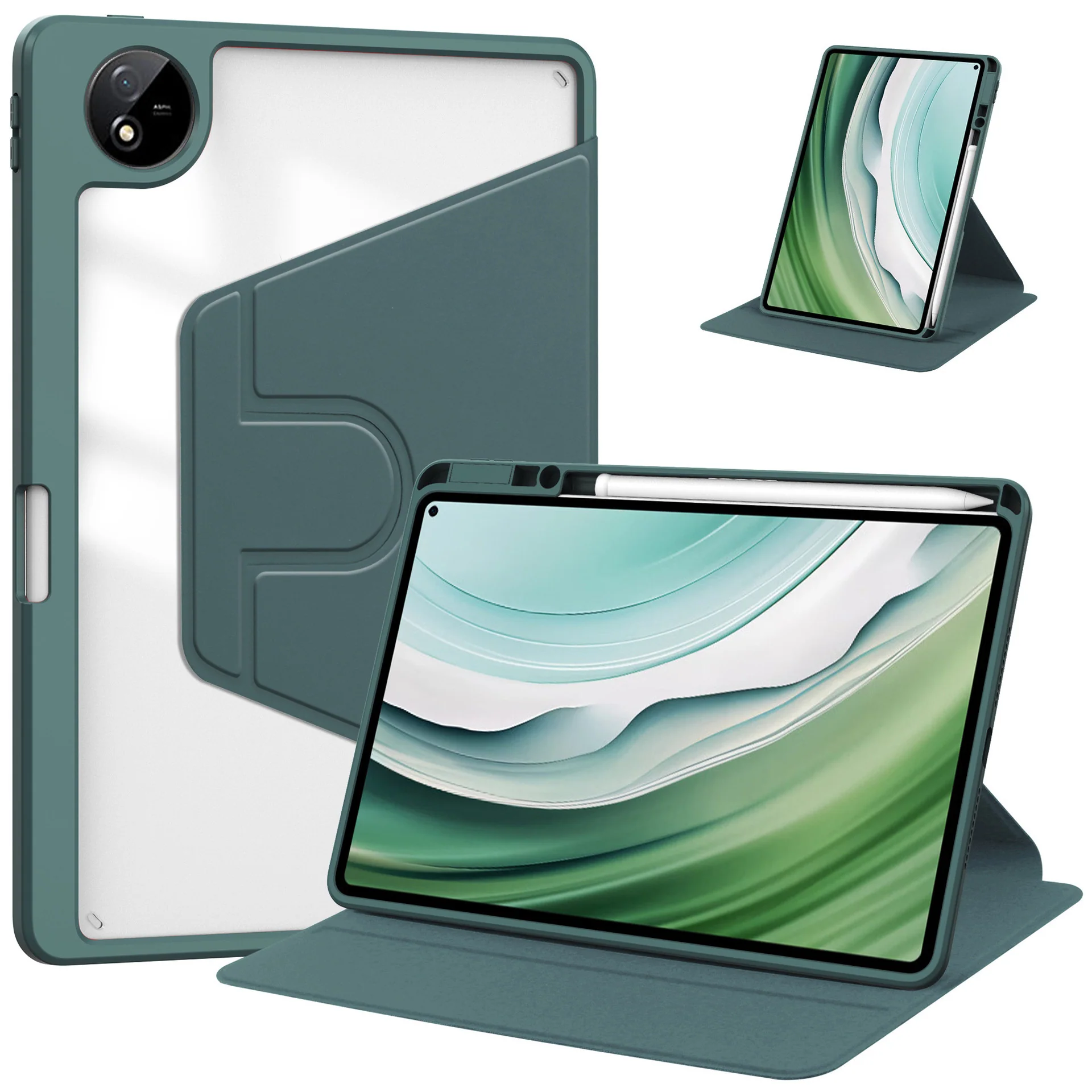 [With Pen Slot] Samsung Galaxy Tab S8 Ultra & S9 Ultra & S10 Ultra 14.6" - 360 Degree Rotating Magnetic Flip Cover Case - Image 5