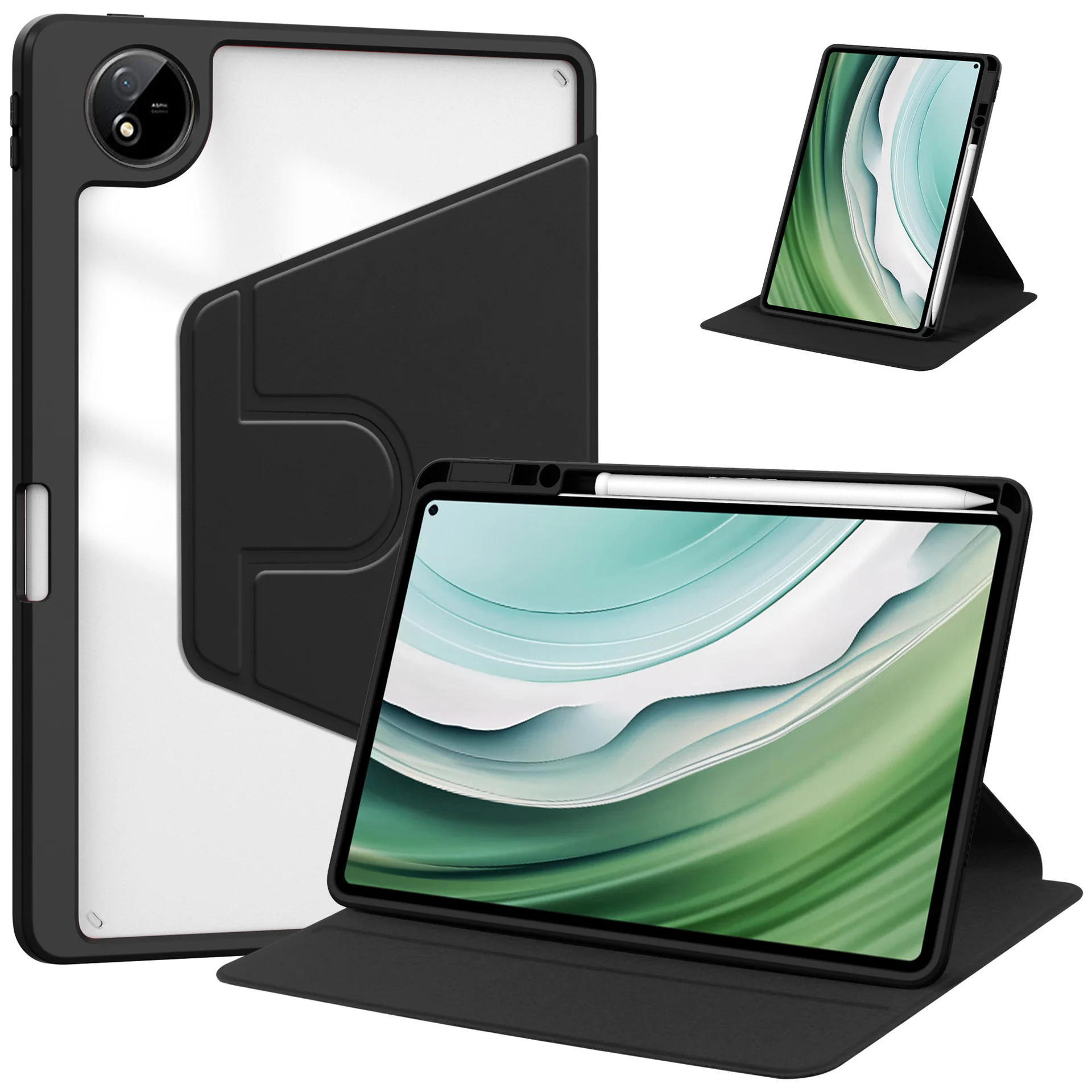 [With Pen Slot] Samsung Galaxy Tab S8 Ultra & S9 Ultra & S10 Ultra 14.6" - 360 Degree Rotating Magnetic Flip Cover Case - Image 6