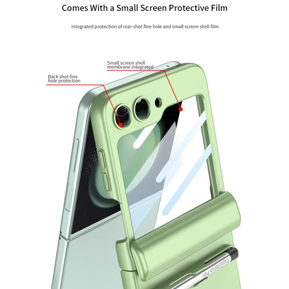 [With Pen Slot] Samsung Galaxy Z Flip4 (SM-F721) - Magnetic Hinge Shockproof Phone Case - Image 14