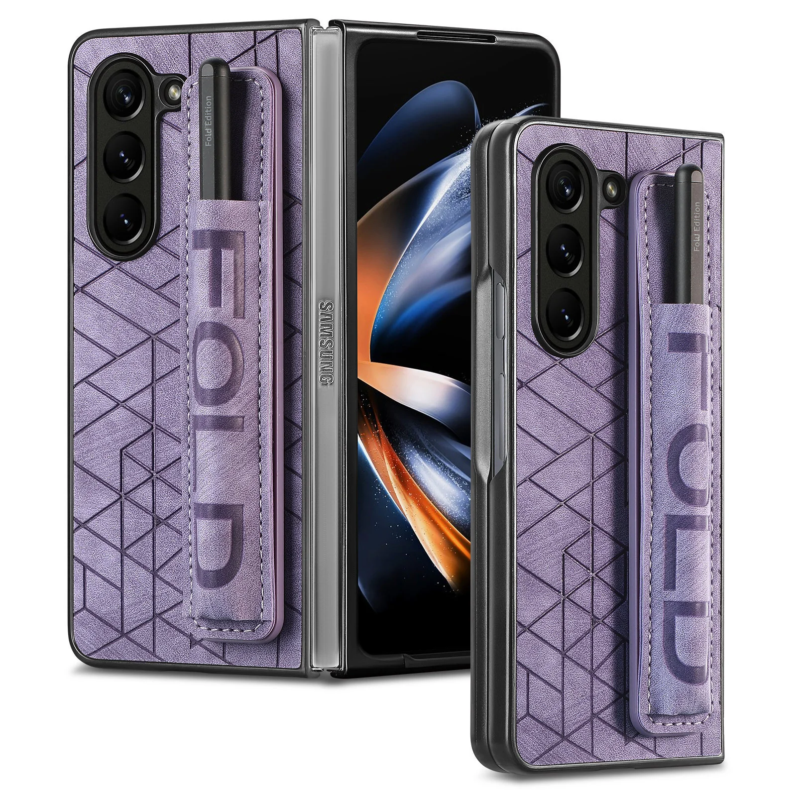 [With Pen Slot] Samsung Galaxy Z Fold6 (SM-F956) Foldable Vegan Leather Shockproof Case