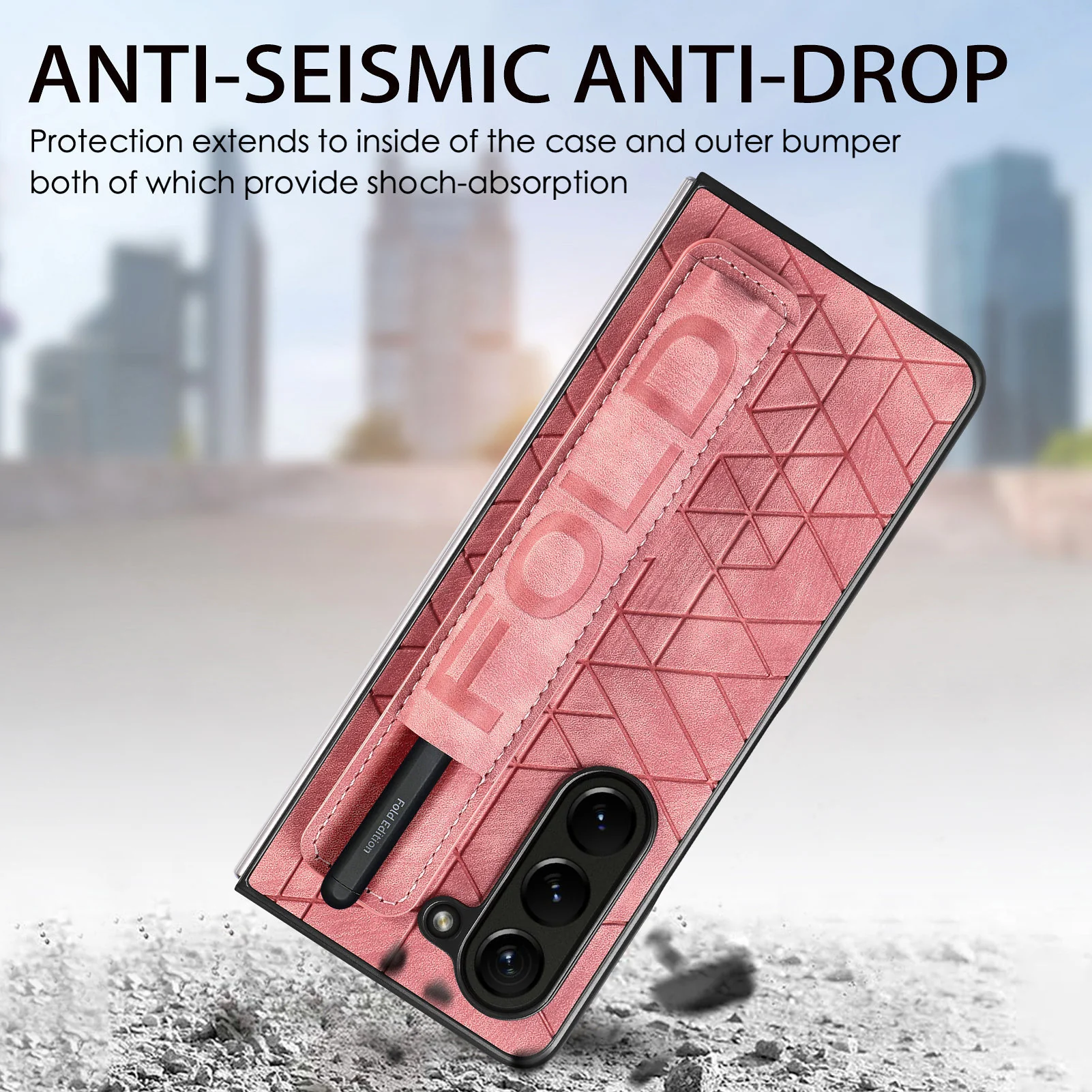 [With Pen Slot] Samsung Galaxy Z Fold6 (SM-F956) Foldable Vegan Leather Shockproof Case - Image 12