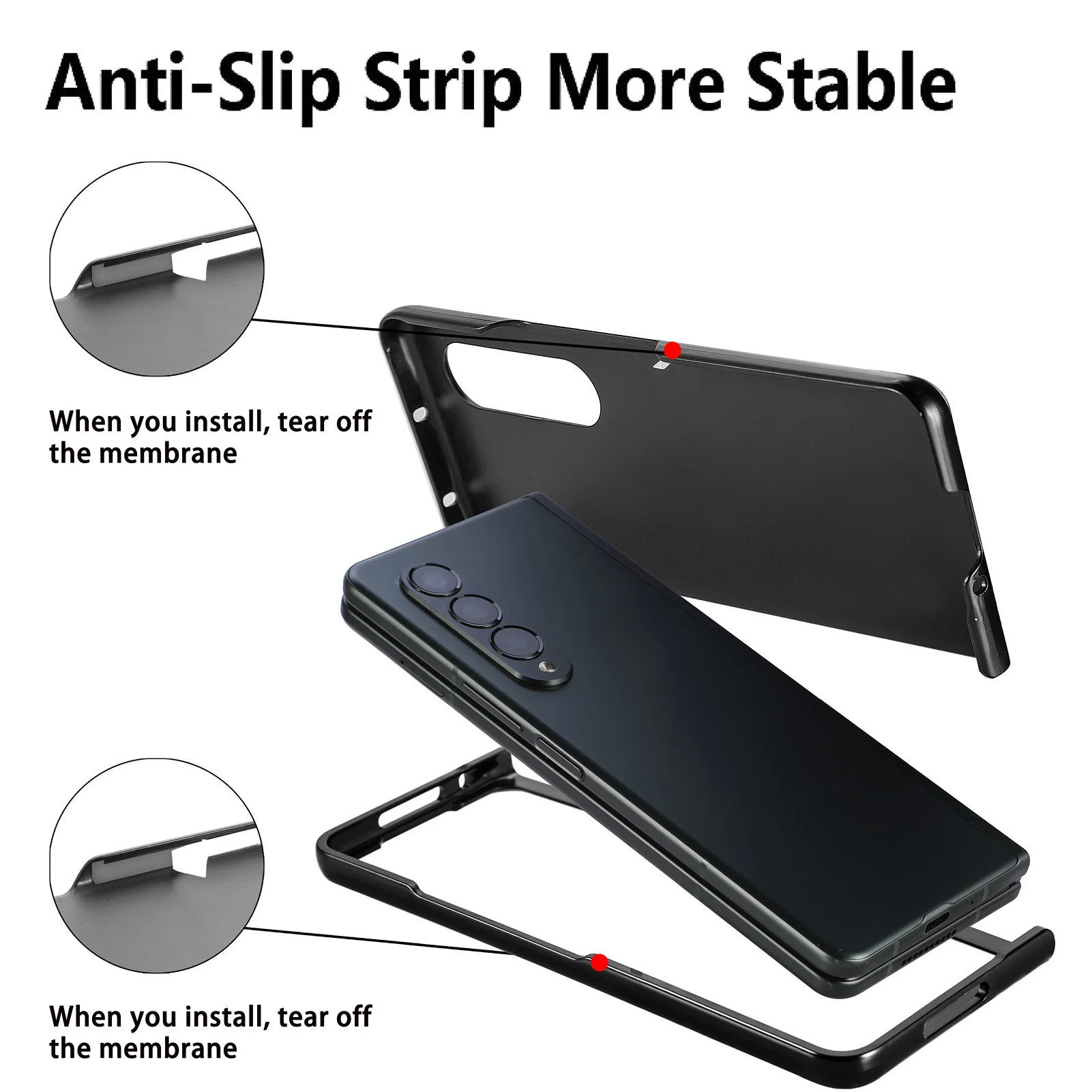 [With Pen Slot] Samsung Galaxy Z Fold6 (SM-F956) Foldable Vegan Leather Shockproof Case - Image 17