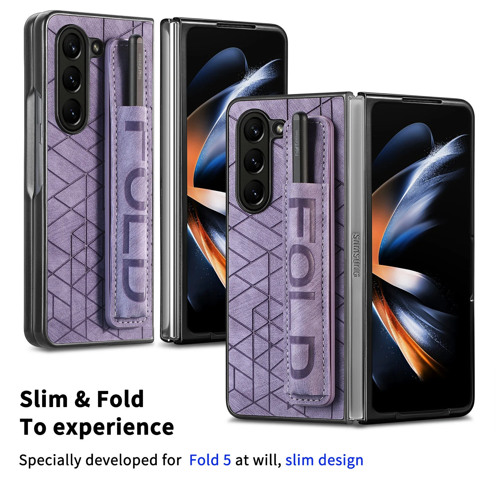 [With Pen Slot] Samsung Galaxy Z Fold6 (SM-F956) Foldable Vegan Leather Shockproof Case - Image 18