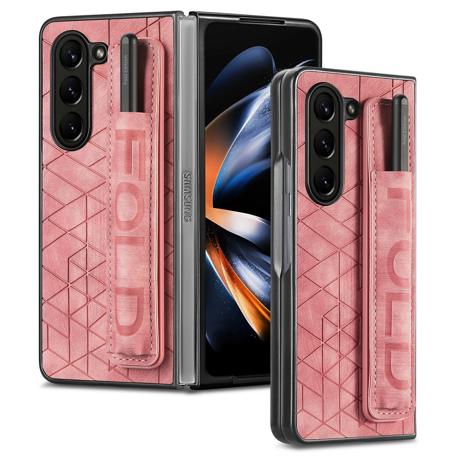 [With Pen Slot] Samsung Galaxy Z Fold6 (SM-F956) Foldable Vegan Leather Shockproof Case - Image 5