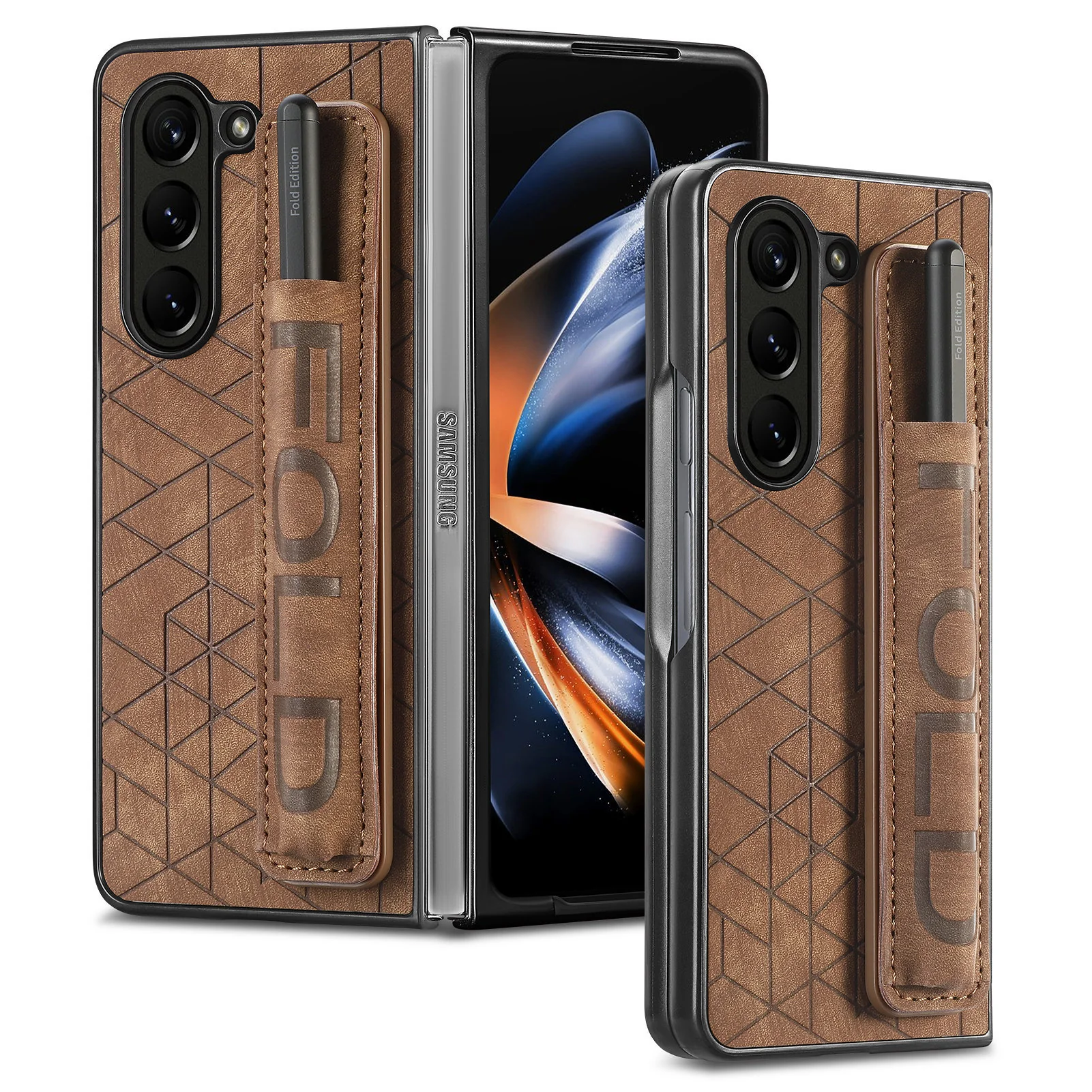 [With Pen Slot] Samsung Galaxy Z Fold6 (SM-F956) Foldable Vegan Leather Shockproof Case - Image 6
