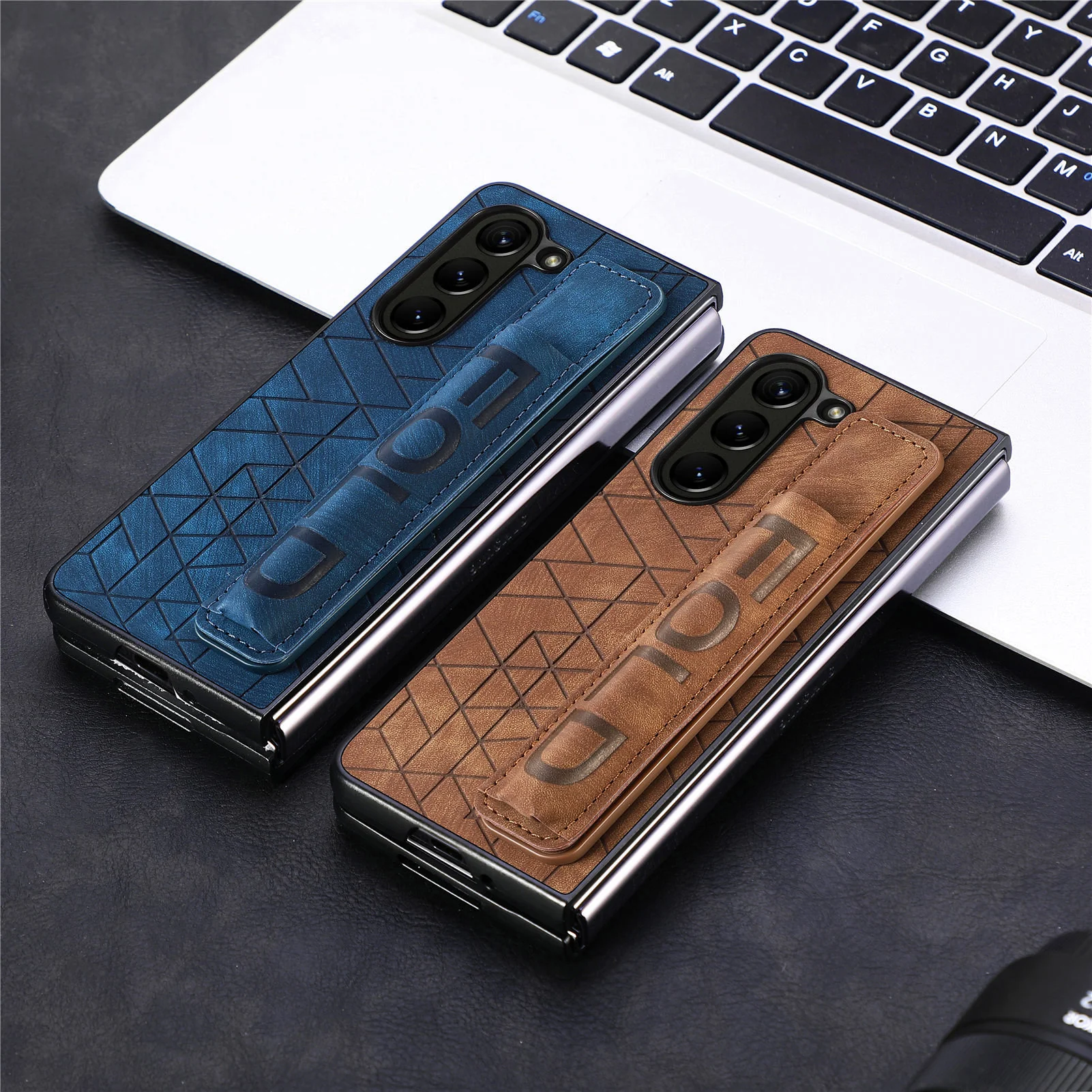 [With Pen Slot] Samsung Galaxy Z Fold6 (SM-F956) Foldable Vegan Leather Shockproof Case - Image 8