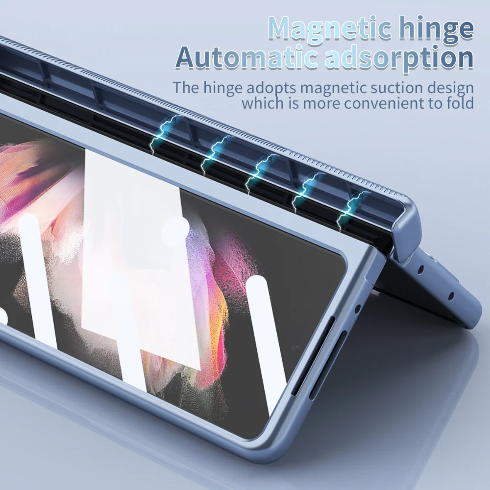 [With Pen Slot] Samsung Galaxy Z Fold6 (SM-F956) - Full Coverage Electroplated Magnetic Hinge Shockproof Protective Case - Image 10