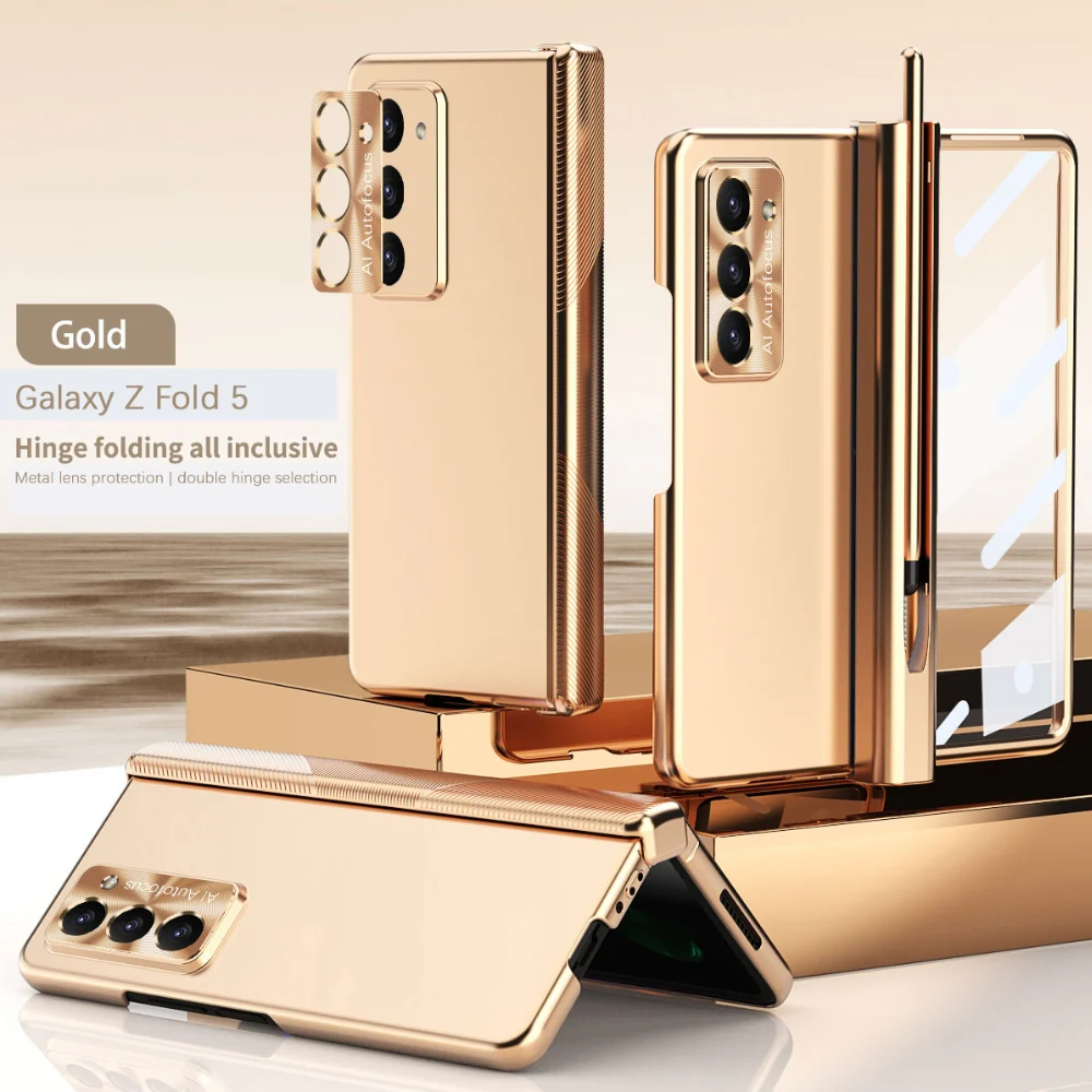 [With Pen Slot] Samsung Galaxy Z Fold6 (SM-F956) - Full Coverage Electroplated Magnetic Hinge Shockproof Protective Case - Image 5