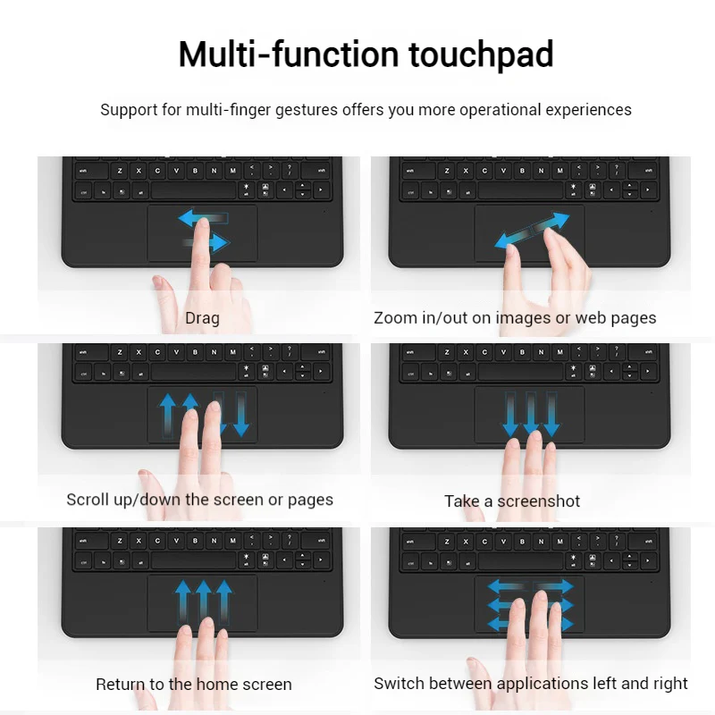 [With RGB Backlight] Xiaomi Mi Pad 5/Pro 11’’ 2021 Smart Floating Magnetic Bluetooth Keyboard Touchpad Case - Image 3