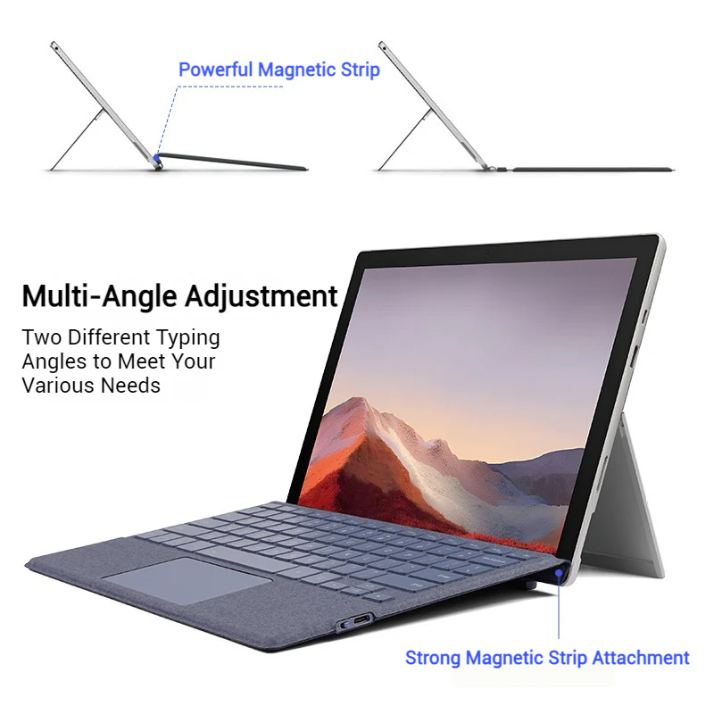 [With RGB Backlit] Microsoft Surface Go 1/2/3/4 - Compatible Ultra-Thin Wireless Bluetooth Magnetic Touchpad Keyboard - Image 4