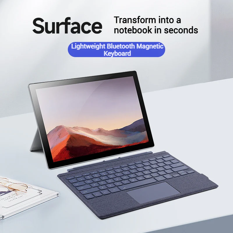 [With RGB Backlit] Microsoft Surface Go 1/2/3/4 - Compatible Ultra-Thin Wireless Bluetooth Magnetic Touchpad Keyboard - Image 5
