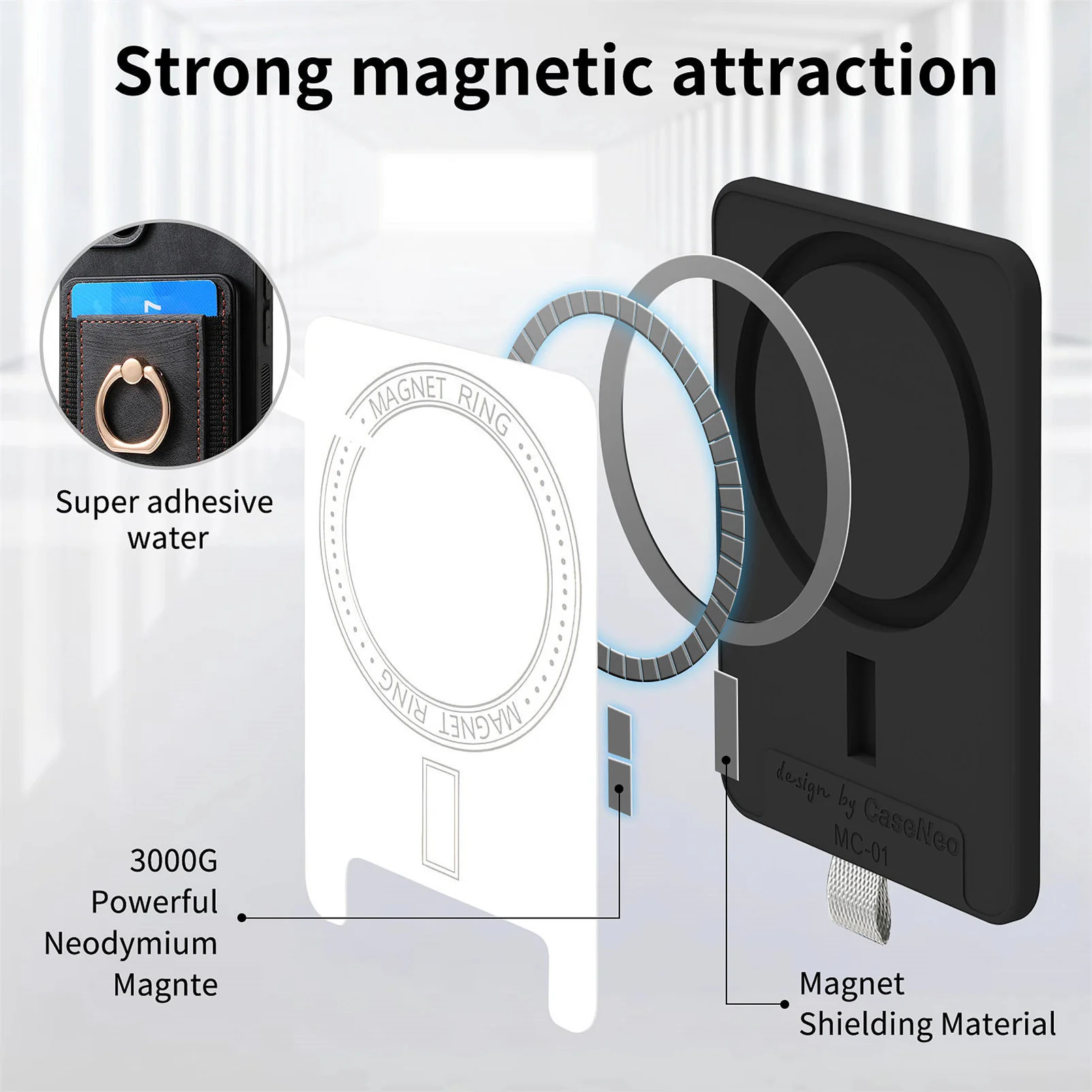 [With Ring Bracket][Detachable] Motorola Moto G15/Power Shockproof Wallet Series Case With Card Slot - Image 11