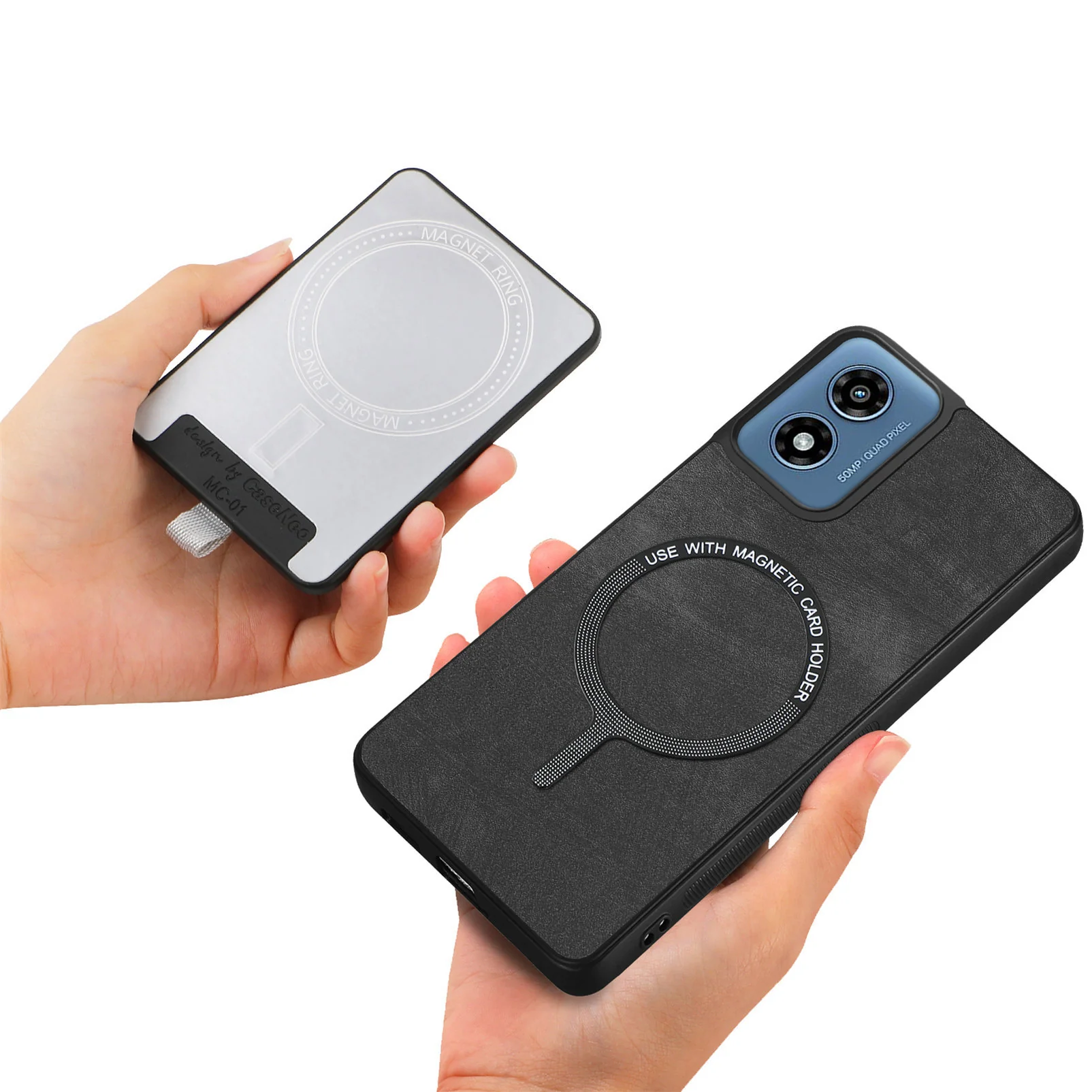 [With Ring Bracket][Detachable] Motorola Moto G15/Power Shockproof Wallet Series Case With Card Slot - Image 8