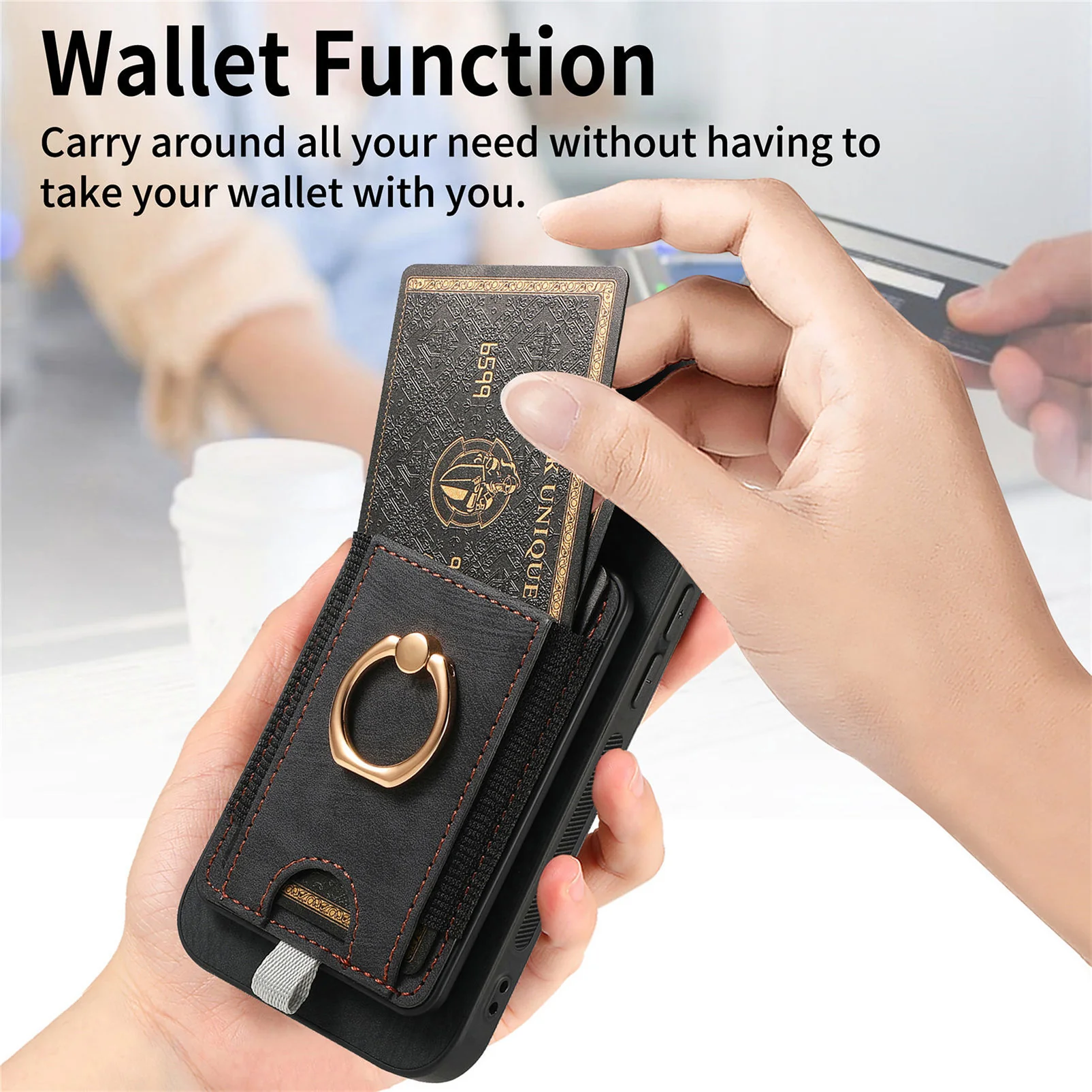 [With Ring Bracket][Detachable] Motorola Moto G15/Power Shockproof Wallet Series Case With Card Slot - Image 9