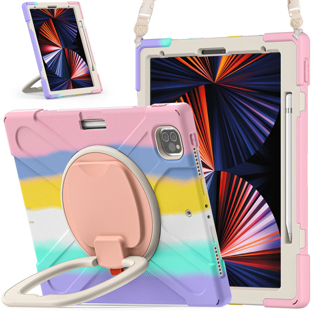 [With Shoulder Strap] Apple iPad 10.9/11'' 10/11th Gen (2022/2025) EVA Kid Friendly Heavy Duty Ring Holder Stand Case - Image 8