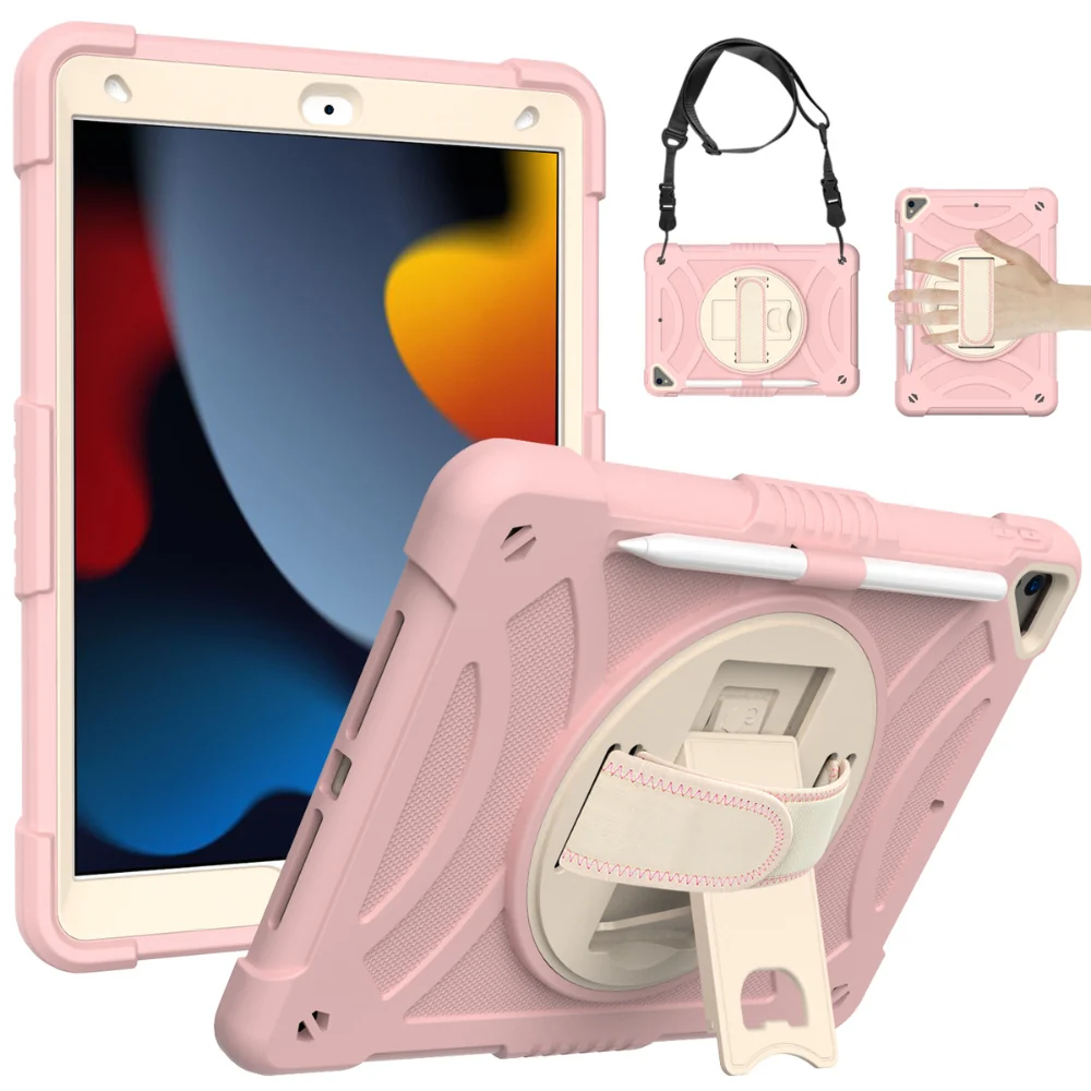 [With Shoulder Strap] Apple iPad Air 3 10.5" (2019) - Fully Covered 360 Degree Rotatable Drop Proof Silicone Protective Case - Image 6