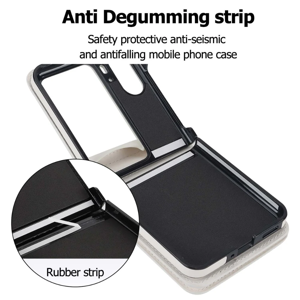 [With Shoulder Strap] OPPO Find N2 Flip (CPH2437, PGT110) - PU leather Crossbody Wallet Style Shockproof Phone Case - Image 12