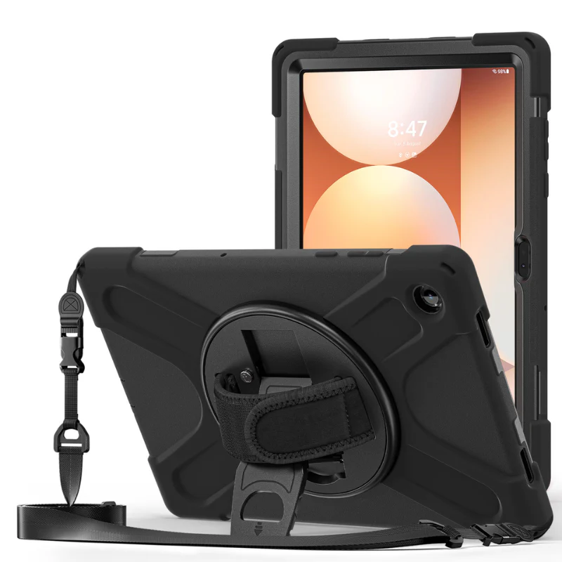 [With Shoulder Strap] Samsung Galaxy Tab A11 Plus 11" 2025 - 360 Degree Rotation Heavy Duty EVA Kid Friendly Ring Holder Stand Case