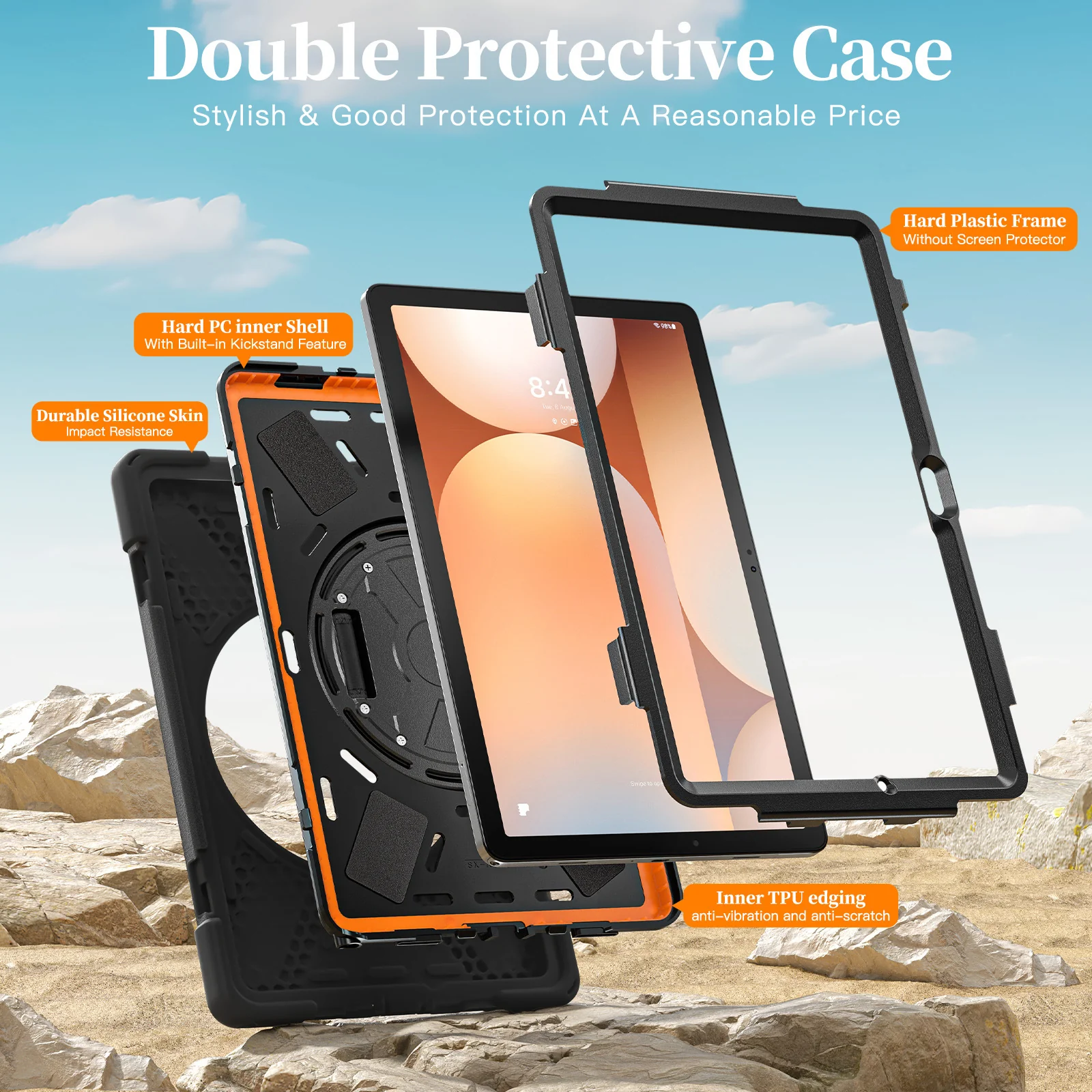 [With Shoulder Strap] Samsung Galaxy Tab A11 Plus 11" 2025 - 360 Degree Rotation Heavy Duty EVA Kid Friendly Ring Holder Stand Case - Image 7