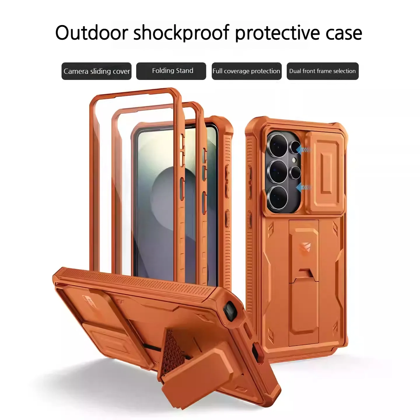 [With Slide Camera Cover][Built-in Stand] Samsung Galaxy S26/Plus/Ultra - Dexnor Military Grade Heavy-Duty Shockproof Rugged Case - Image 10