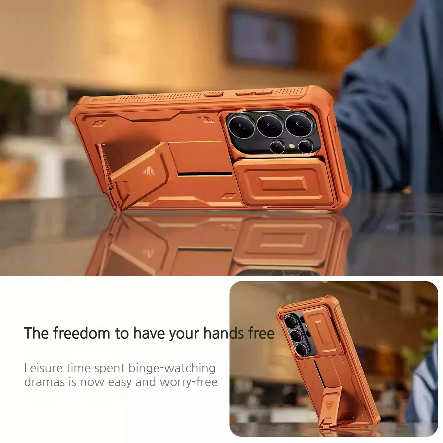 [With Slide Camera Cover][Built-in Stand] Samsung Galaxy S26/Plus/Ultra - Dexnor Military Grade Heavy-Duty Shockproof Rugged Case - Image 13