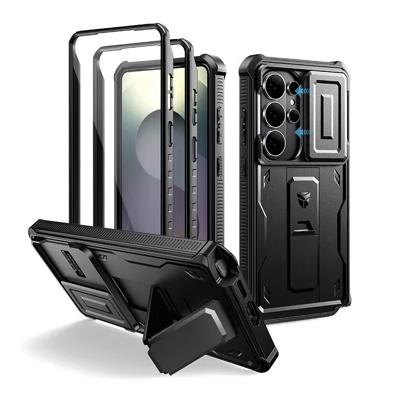 [With Slide Camera Cover][Built-in Stand] Samsung Galaxy S26/Plus/Ultra - Dexnor Military Grade Heavy-Duty Shockproof Rugged Case - Image 2