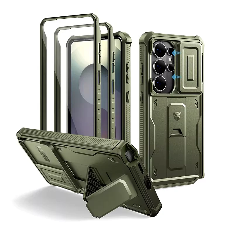 [With Slide Camera Cover][Built-in Stand] Samsung Galaxy S26/Plus/Ultra - Dexnor Military Grade Heavy-Duty Shockproof Rugged Case - Image 4