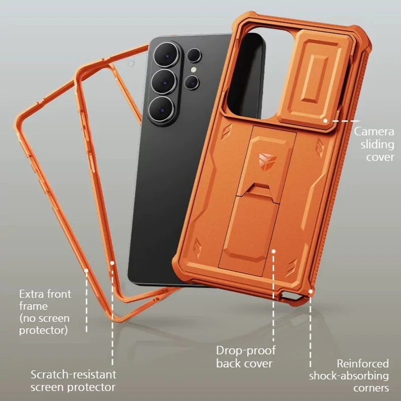 [With Slide Camera Cover][Built-in Stand] Samsung Galaxy S26/Plus/Ultra - Dexnor Military Grade Heavy-Duty Shockproof Rugged Case - Image 8
