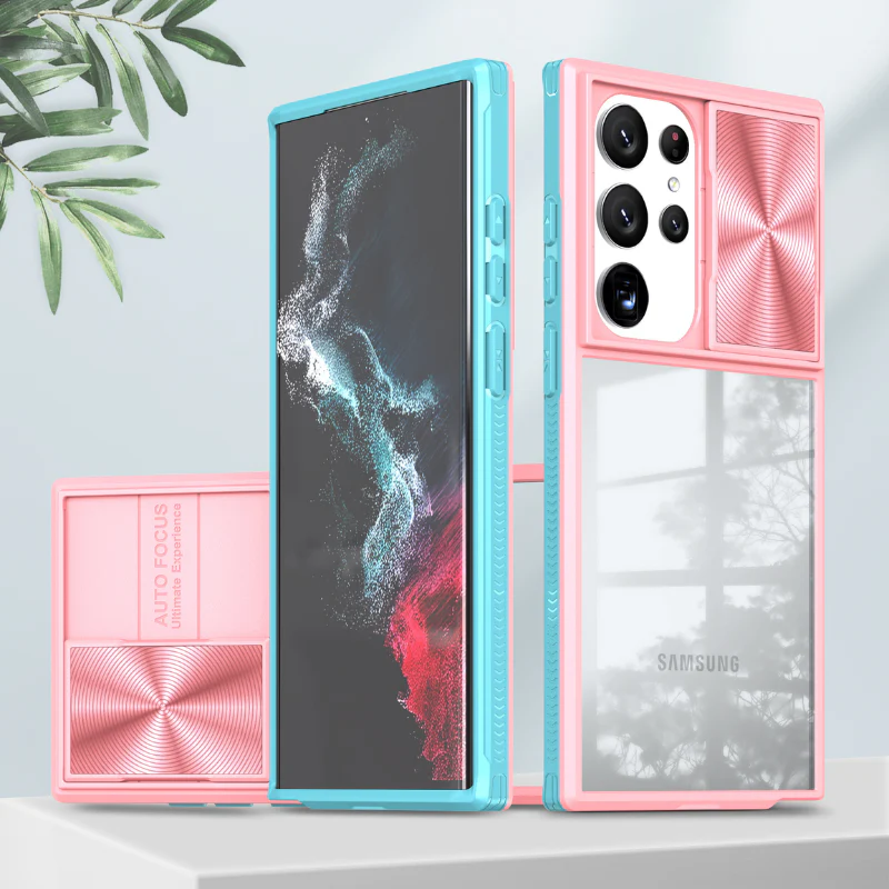 [With Slide Len Cover] Samsung Galaxy S24 SM-S921/Plus SM-S926/Ultra SM-S928 Transparent Shockproof Phone Essentials Series Case - Image 10