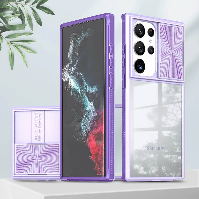 [With Slide Len Cover] Samsung Galaxy S24 SM-S921/Plus SM-S926/Ultra SM-S928 Transparent Shockproof Phone Essentials Series Case - Image 13