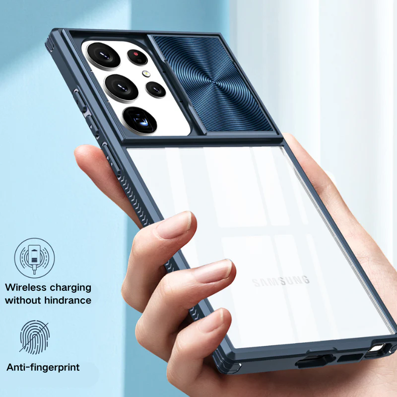 [With Slide Len Cover] Samsung Galaxy S24 SM-S921/Plus SM-S926/Ultra SM-S928 Transparent Shockproof Phone Essentials Series Case - Image 7