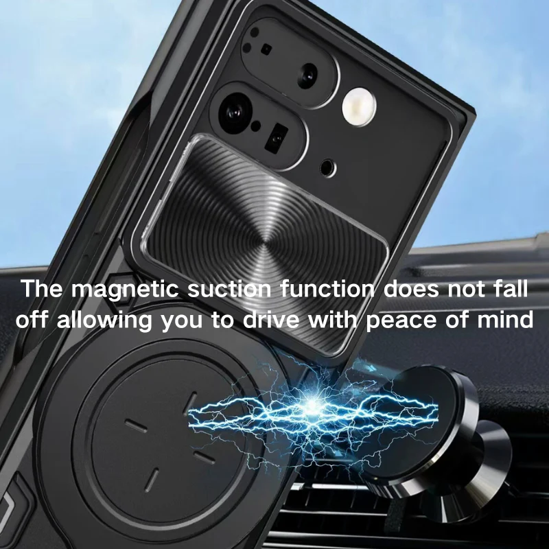 [With Slide Lens Cover][Built-in Stand] Google Pixel 9 Pro Fold Shockproof Heavy Duty Series Case - Image 4