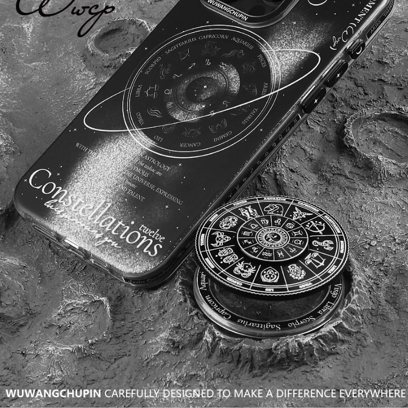 [With Spin Pop Socket] Apple iPhone 16/15/14 - Space Compass Galaxy Style Unzip TPU Protection Case - Image 4