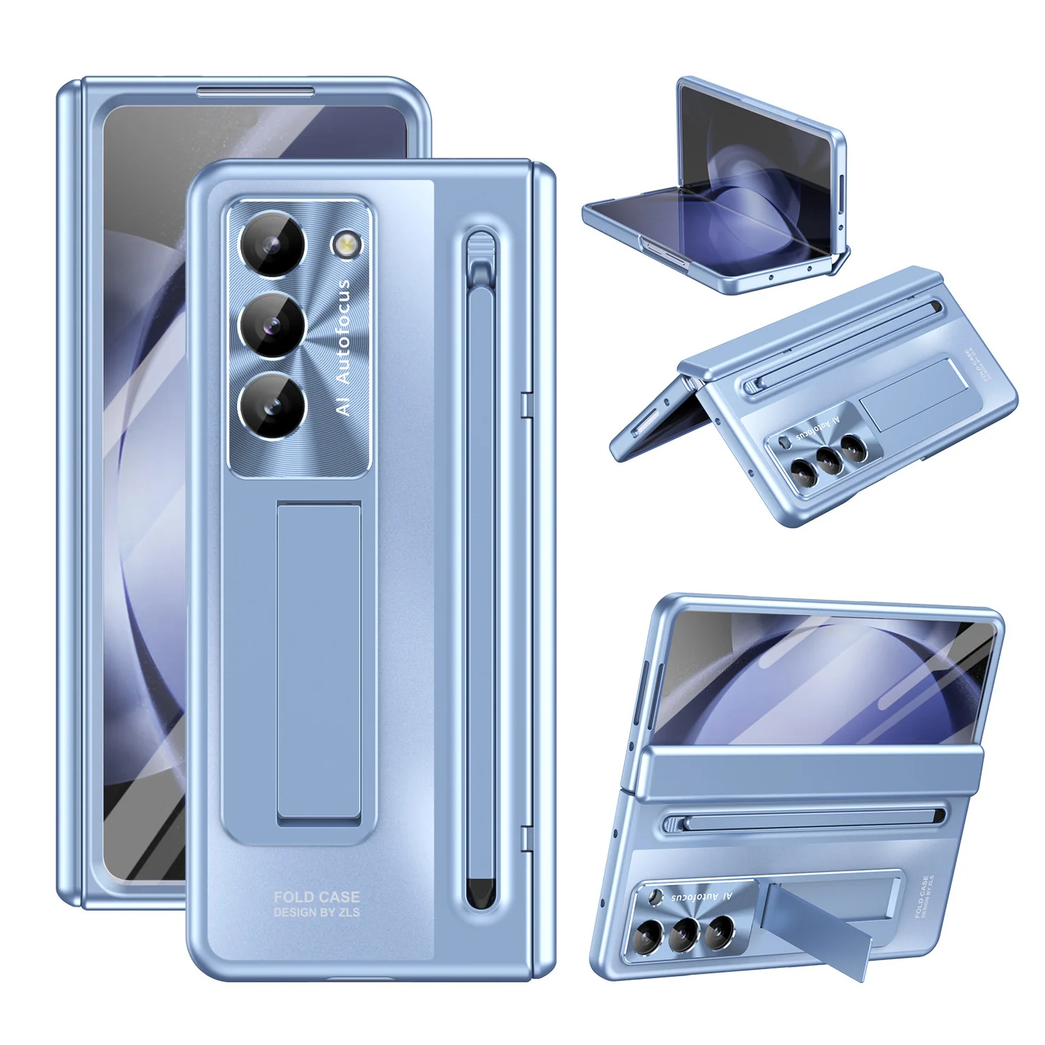 [With Stylus] Samsung Galaxy Z Fold5 (SM-F946) - Shell Membrane Integrated Shockproof Stand Case - Image 2