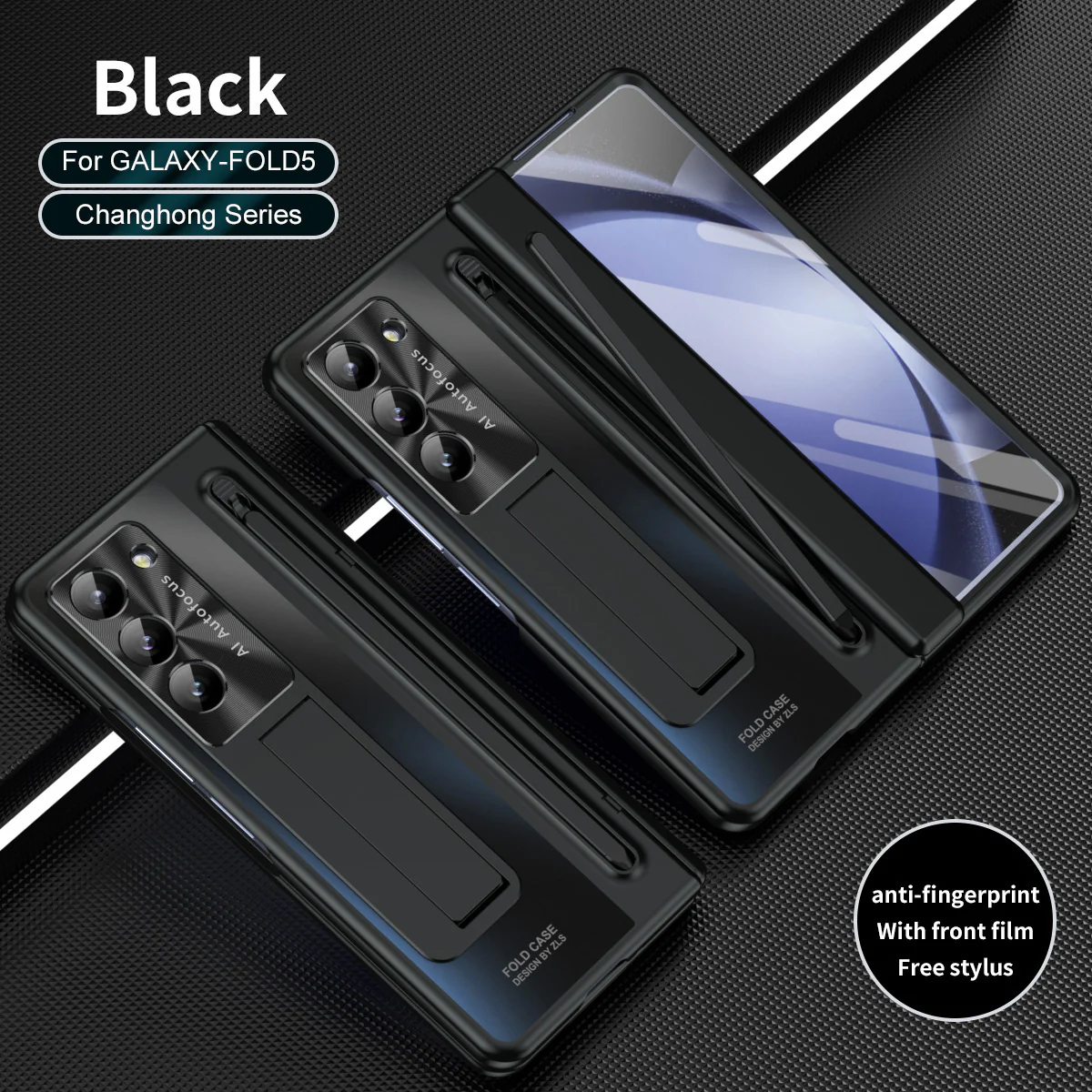 [With Stylus] Samsung Galaxy Z Fold5 (SM-F946) - Shell Membrane Integrated Shockproof Stand Case - Image 3