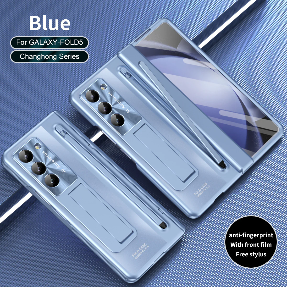 [With Stylus] Samsung Galaxy Z Fold5 (SM-F946) - Shell Membrane Integrated Shockproof Stand Case - Image 4