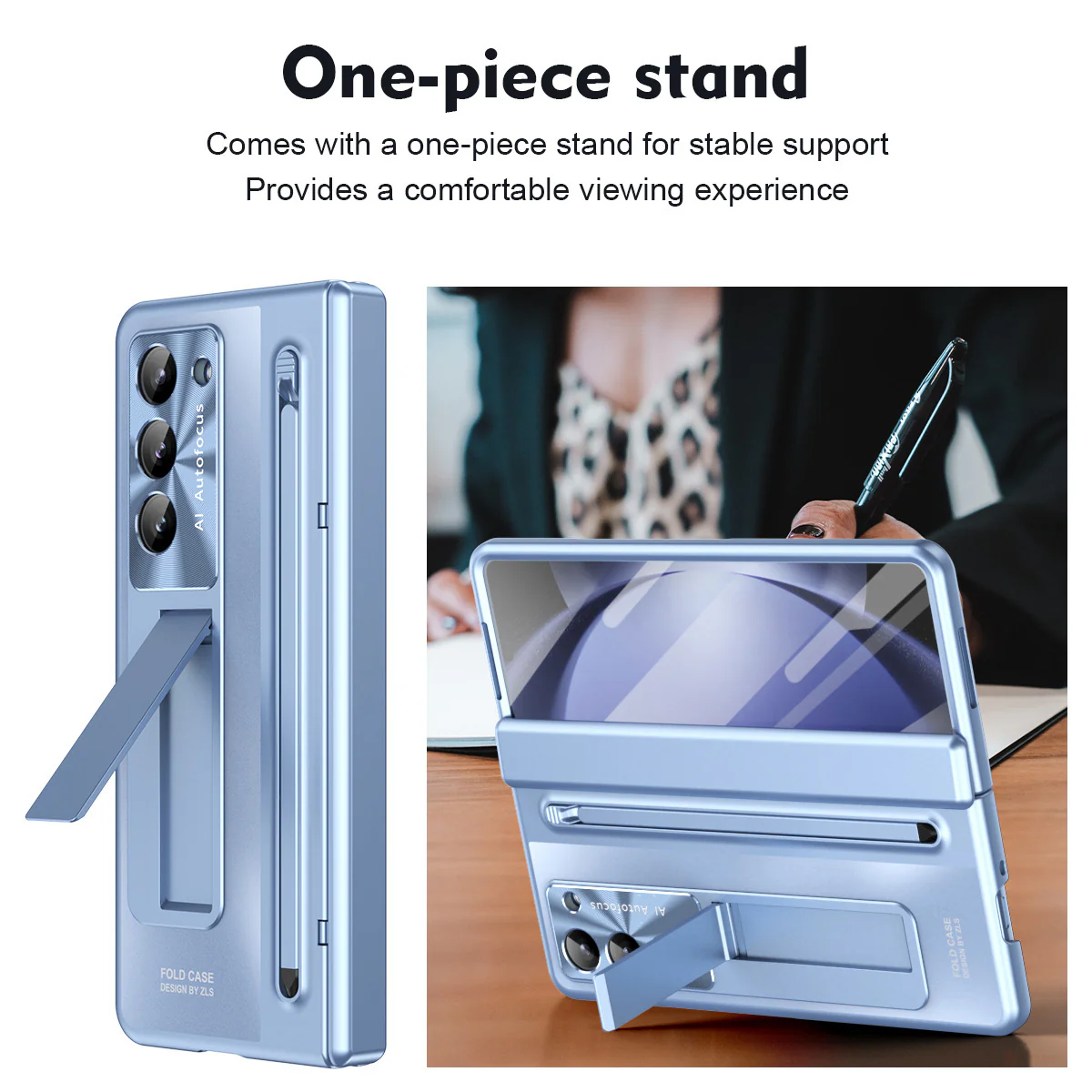 [With Stylus] Samsung Galaxy Z Fold5 (SM-F946) - Shell Membrane Integrated Shockproof Stand Case - Image 7
