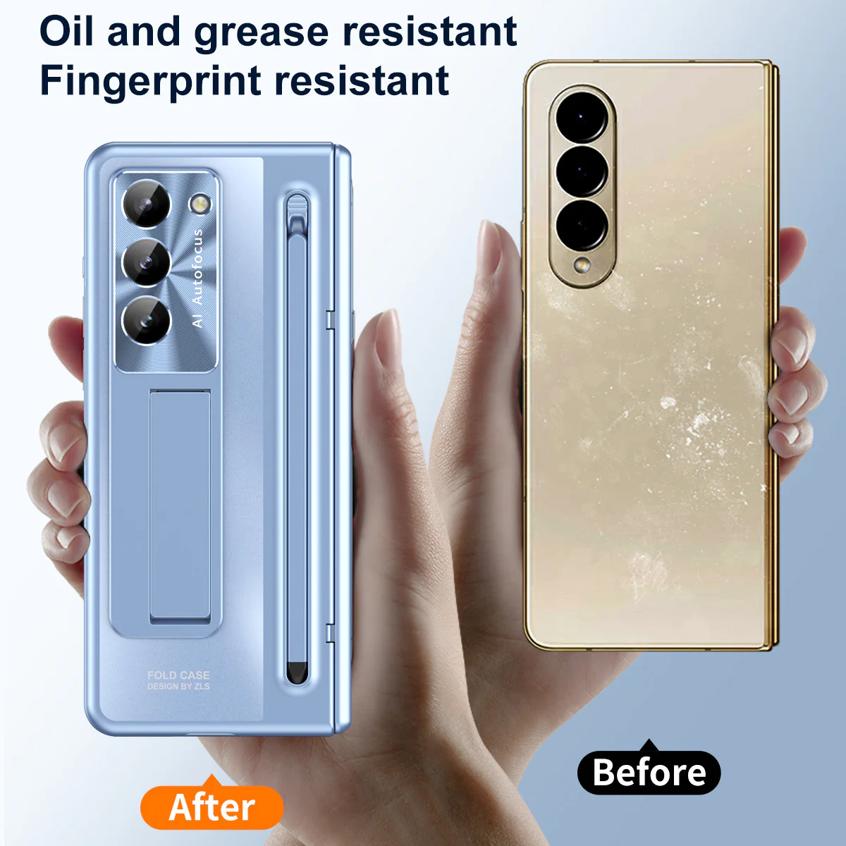 [With Stylus] Samsung Galaxy Z Fold5 (SM-F946) - Shell Membrane Integrated Shockproof Stand Case - Image 8