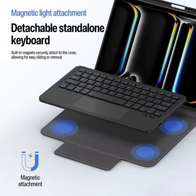[With Touchpad] Apple iPad Pro 12.9" & Air 13" Detachable Standalone Wireless Keyboard Case - Image 6