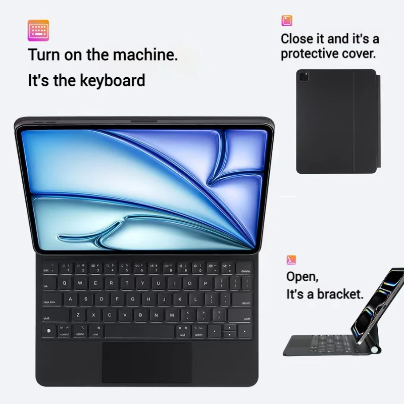 [With Touchpad][Magic Keyboard] Apple iPad 10.9” & 11“ 10/11th Gen (2022/2025) Smart Multi-Touch Trackpad Magnetic Wireless Keyboard Case With RGB Backlit - Image 6