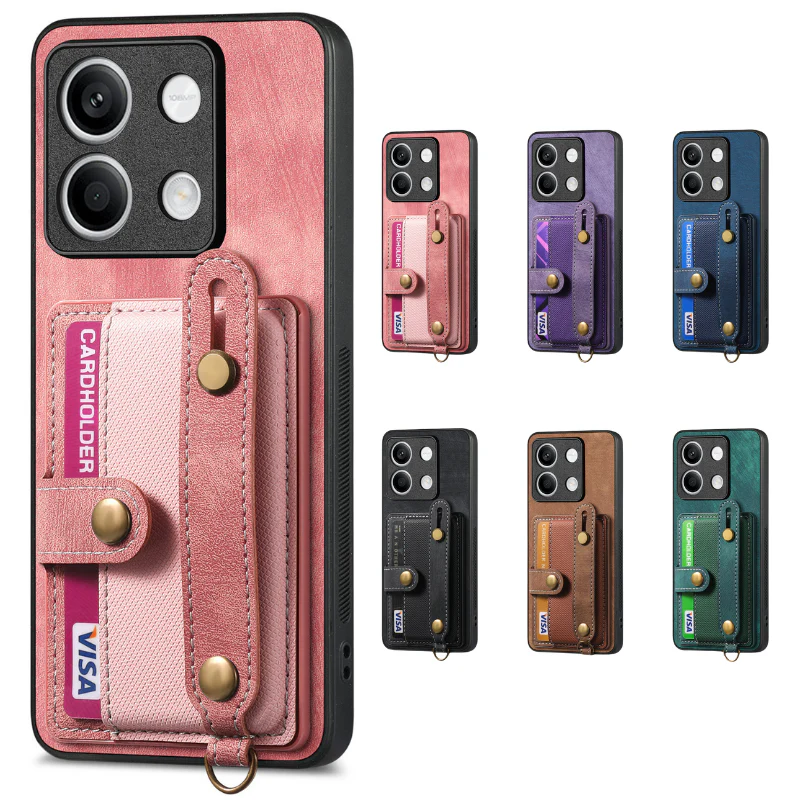 [With Wrist Strap][With Card Slot] Xiaomi Redmi Note 14 5G/Pro 5G/Pro+ 5G Premium Leather Kickstand Shockproof Wallet Series Case