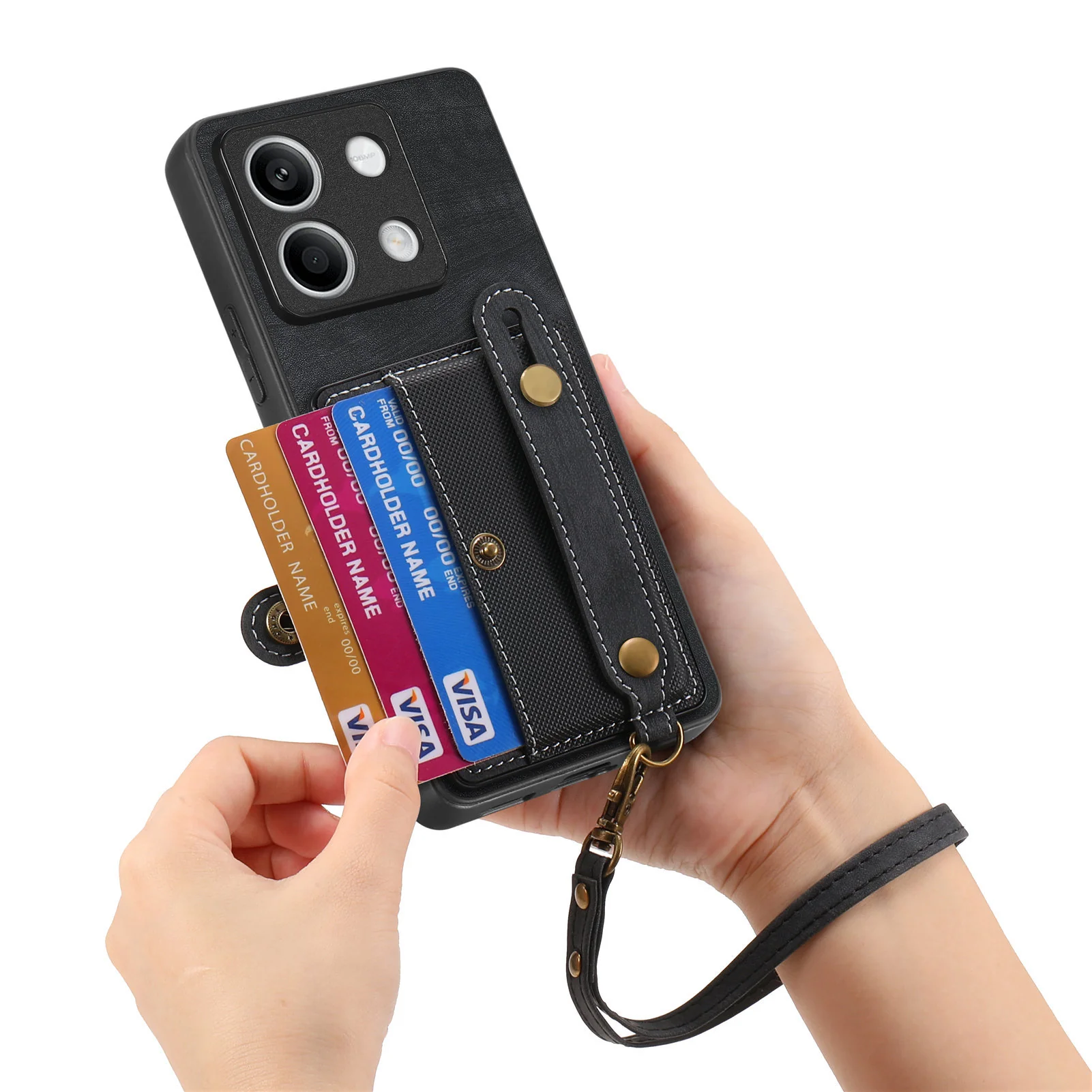 [With Wrist Strap][With Card Slot] Xiaomi Redmi Note 14 5G/Pro 5G/Pro+ 5G Premium Leather Kickstand Shockproof Wallet Series Case - Image 10